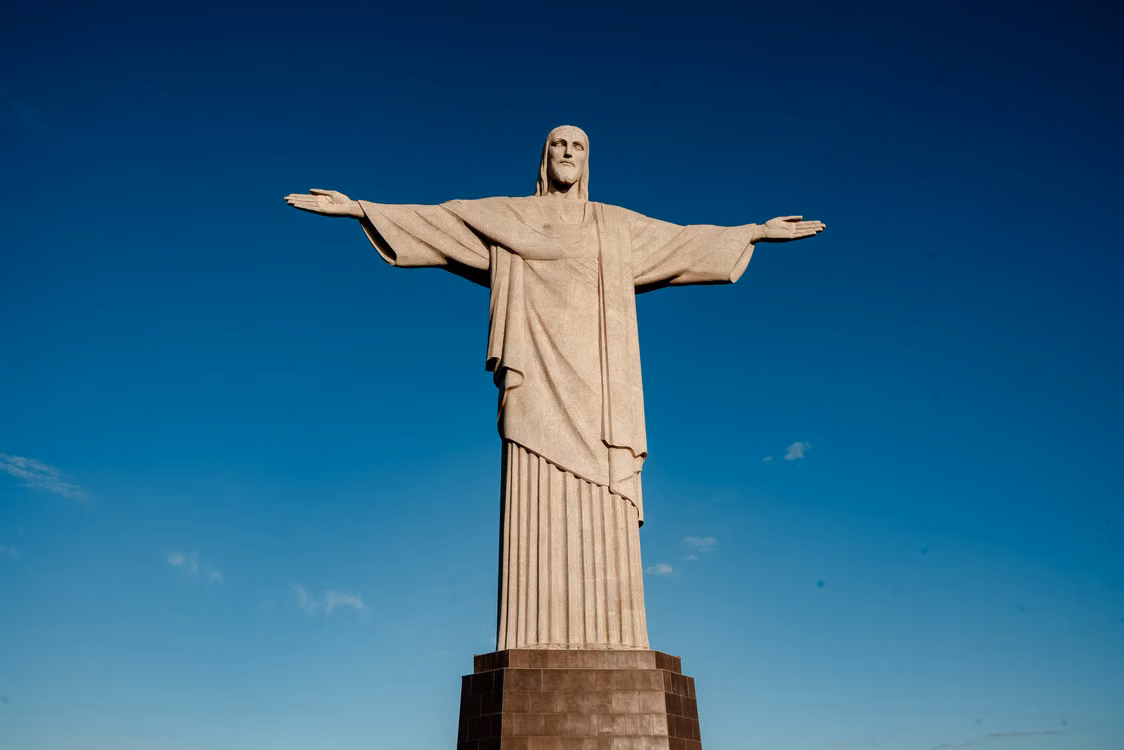 Christ the Redeemer against a blue sky